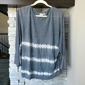 Velvet by Graham & Spencer Tie-dye linen slub knit dolman top